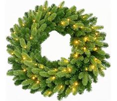 LED kalėdinis vainikas 50xLED/3xAA, 8 funkcijų, skersmuo 60 cm, šilta balta