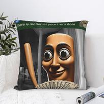 There is Motion at Your Front Door Tung Sahur Tuff Meme Pillow Cover  Kawaii Pillow Case For Room Bed Chair Print Pillowcases 50X50CM gray