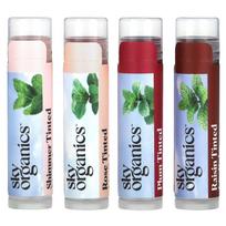 Sky Organics, Tinted Lip Balm with Beeswax, 4 Balms, 0.15 oz (4.25 g) Each gray