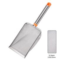 Nerūdijančio plieno smulkaus tinklelio kačių kraiko semtukas Lengvai valomas Nelipnus kastuvas ropliams smėliui Efektyvus Patvarus kraiko semtukas 2.0X2.0mm oranžinė