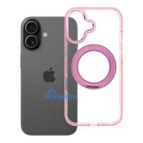 Case for iPhone 17 Frame Circle Stand compatible with MagSafe pink