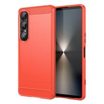 For Sony Xperia 1 VII Case Sony Xperia 1 VII Cover Shockproof Silicone Anti-Slip Brushed TPU Protective Cover Sony Xperia 1 VII For Xperia 1 VII raudona