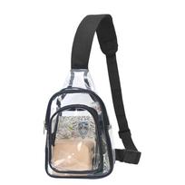 PVC Transparent Sling Bag - Lightweight Single Shoulder Travel & Gym Backpack Under 20L juoda