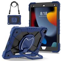 dėl iPad 5-osios/6-osios/7-osios/8-osios/9-osios/10-osios Air 4/5 Pro 11 Pro 9.7 dėklas su pieštuko laikikliu su 360° besisukančiu sulankstomu stoveliu For iPad 10th 2022 tamsiai mėlyna spalva