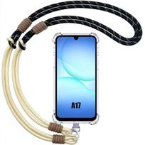 Case for Samsung Galaxy A17 4G/5G, Transparent Shockproof with Removable Yellow Black Cord juoda