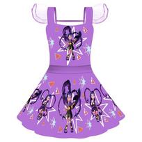83125 Vaikams Mergaitėms Lily Meilės Kasos Spausdinimo Tinklelio Klostuota Suknelė 150cm violetinė