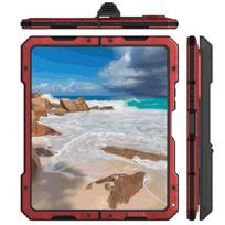 Dėklas, skirtas Samsung Z Fold 7 6 5 4, atsparus smūgiams, aliuminio metalinis, apsaugantis nuo kritimo, tvirtas apsauginis šarvuotas dangtelis su integruota ekrano apsauga aluminum&Case & Holder&Galaxy Z Fold7 raudona