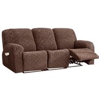 Elastic Jacquard Chesterfield Recliner Sofa Cover for 2-3 Seater 1-seater (4-piece set) gray