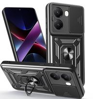 Armor Case For Xiaomi Poco X8 Pro Max X7 F8 Pro F8 Ultra 4G 5G Military Grade Bumpers Ring Slide Camera Lens Protector Cover For POCO X7 5G gray