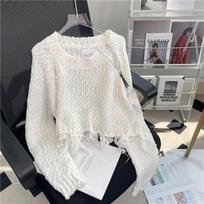 Off-Shoulder Tassel Knit Sweater - Sweet & Spicy Spring Design for Women One Size balta