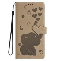 Cartoon Elephone Flip Case For Samsung Galaxy A56 A55 A54 A36 A35 A34 A26 A25 A24 A16 A15 A14 A05S A04 Leather 3 Cards Cover Galaxy A36 chaki