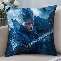 Vergil D-Devil May C-Cry Pillow Case 3D Print Polyester Fiber 45*45 Cm Home Sofa Throw Pillow Cover Decoration Festival Gift Linen 40*40(CM)-1Pcs gray