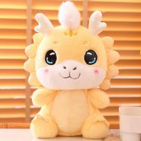 Cute and colorful auspicious dragon doll 2024 Year of the Dragon mascot plush toy zodiac Year of the Dragon doll gift 36cm [Special ticket available] white