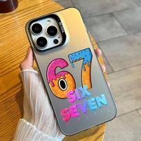 Memes Of 67 Six-seven(2) Phone Case For iPhone 16 17 15 14 12 13 Pro Max Black Candy Matte Shockproof Cover iPhone16e black