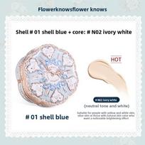 Flower Knows Makeup Base Garden Air Cushion Foundation CC Cream Skin Friendly Concealer Makeup Moisturizing Natural Coverage gray