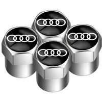 Audi 8V4vnt. Automobilio ratų padangų oro vožtuvų dangteliai su spalvotu prekės ženklo logotipu Audi A3 A4 A5 A6 A7 A8 Q3 Q5 Q8 TT TTS priedams