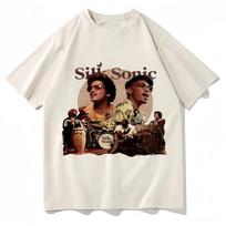Men Women Clothes Bruno Mars Tour Album Funk Singer Music Shirt Merch Cotton Tshirt Tops Humor Tee Shirt Summer Short Sleeve 4XL white