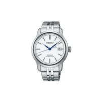 Seiko Presage serija 100 metrų vandeniui atsparus gylis Automatinis Plieninė apyrankė vyriškas laikrodis baltas ciferblatas SARX105 mėlyna