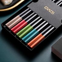 5 poros Aukštos kokybės Japonijos neslystančių valgymo lazdelių Korėjietiškos namų el restorano Nešiojamos sveiko maisto lazdelių Sushi lazdeliams white