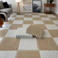 30x30cm EVA Foam Plush Interlocking Floor Mat Soft Carpet Tiles Play Mat Non-Slip Puzzle Rug for Home Living Room 10Pcs gray