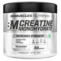 Bigmuscles Nutrition Creatine Monohydrate [33 Servings, Unflavoured] | Micronised Creatine Powder For Enhanced Muscle Strength With Rapid Absorp