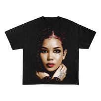 JHENE AIKO Boxy Vintage Shirt Graphic T-shirt Oversized Streetwear Y2K Unisex S beige