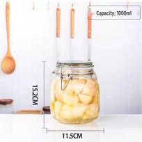 Glass Storage and Pickling Jar with Buckle Seal for Wine, Tea, Honey, and Jam