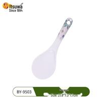 Wuhe Beiyu Melamine Tableware Set: Food-Grade Tray, Fruit Plate, Rice & Soup Spoons. white