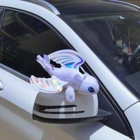 Animacinis pliušinis papuošimas Automobilio salono aksesuarai Motociklo šalmo aksesuarai Juodas skraidantis drakonas Automobilio stogo žaislas Lėlės ornamentai gray
