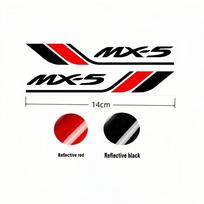 2 vnt. Automobilio galinio vaizdo veidrodėlio lipdukai Vinilinės dekoracijos Mazda MX5 MX-5 Miata Sport Racing stiliaus Išorės dekoravimo juostelės Priedai 15YG black