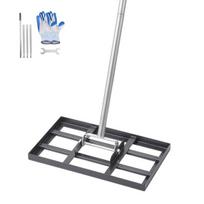 VEVOR vejos lyginimo grėblys su 198 cm rankena, 43x25 cm anglies plieno plokštė, 5 aukščio padėčių reguliuojamas lygintuvas