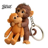 Multi-functional Key Holder 3D Monkey Keychain Cute Holding Plush Toy Gift for Collectors Decoration Backpack Purse Bag Accessories Durable Everyday brown