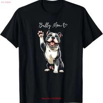 American Bully Pitbull Dog Love Support And Proud Mom T Shirt Vintage Fashion Soft Unisex Casual Comfortable Stretched M