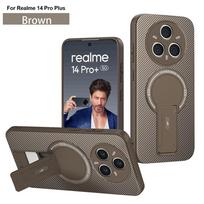 Armor Shockproof Magsafe Wireless Charge Magnetic Bracket Stand Phone Case For OPPO Realme 14 Pro 5G Pro+ Plus Back Cover Realme 14 Pro Plus black