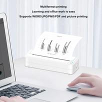 Portable Wireless Printer Support 8.5 X 11in Multi Function Phone Bluetooth Thermal Printer for Home School white