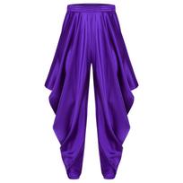 Vyriškos Arabų Princas Harem Kelnės Elastingas Juosmuo Satinuotos Laisvos Kelnės Cosplay Mados Drabužiai M purple