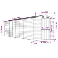 Garden Shed Brown 191 x 725 x 198 cm Galvanized Steel
