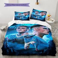 Soccer Player Foden Art Collage Print 3‑Pieces Duvet Cover Set Sports Bedding Without Pillow Core or Comforter 200x200cm blue