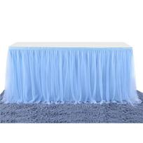Stalo sijonai Tutu stalo sijonas Ruffle staltiesė vestuvėms, nuotakos, kūdikio sutiktuvių, krikštynų, gimtadienio, krikštynų dekoras 6FT(L:1.83mx H:0.77m) white