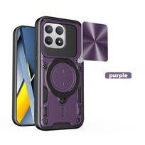 Armor Slide Camera Funda For Xiaomi Poco F8 Pro 5G Case Magnetic Ring Holder Stand Cover For Poco F8 F 8 8F Pro PocoF8 Ultra 5G Poco F8 ultra black