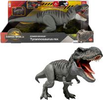 Žaislinė figūrėlė, dinozauras Mattel Jurassic World Rebirth Power Devour Tyrannosaurus Rex JGB50, 54.4 cm, pilka sp.