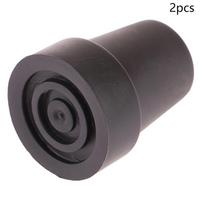 19 mm neslystantis guminis ramentų antgalis, patvarus guminis neslystantis, tvirtas, pakeičiamas vaikščiojimo lazdos ramentui black-2pcs gray