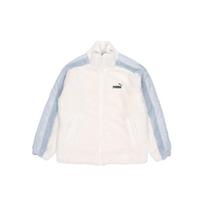 Puma Juostos logotipas Sherpa Fleece Striukė nuo vėjo Vyriška striukė Ivory 848953-93 XXL white