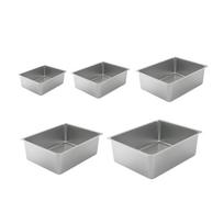 Stainless Steel Litter Box Cat Toilet Anti Splashing Pet Supplies Cat Cleaning Basin Cat Sand Box Open Top Pet Litter Tray 50cmx35cmx15cm gray