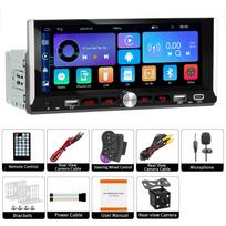 1 Din automobilio stereo MP5 grotuvas Automobilinis radijas 6,9 colio daugialypės terpės grotuvas Carplay Android Auto Bluetooth ekrano veidrodinis USB with 4LED blue
