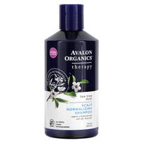Avalon Organics, Scalp Normalizing Shampoo, Therapy, Tea Tree Mint, 14 fl oz (414 ml) black