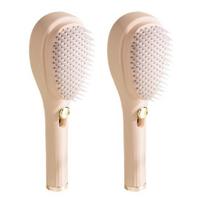 2Pcs Retractable Self Cleaning Hair Brush, Hair Detangler Brush with Ergonomic Handle, Anti Static Scalp Massage Brush for Men Women