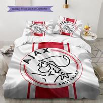 AFC Ajax Pattern Bedding,Quilt Set Quilt Cover Pillowcase Home Birthday Gift(1 * duvet cover + 2 * pillowcase, without core) 135x200cm white
