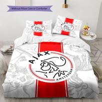 AFC Ajax Pattern Bedding,Quilt Set Quilt Cover Pillowcase Home Birthday Gift(1 * duvet cover + 2 * pillowcase, without core) 135x200cm