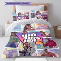 GTA Pride Bedding Quilt Set Quilt Cover Pillowcase Home Decoration Birthday Gift (1 * duvet cover + 2 * pillowcase, without core) 135x200cm gray